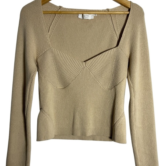 Astr Cream Ribbed Knit Top - Picture 2 of 4